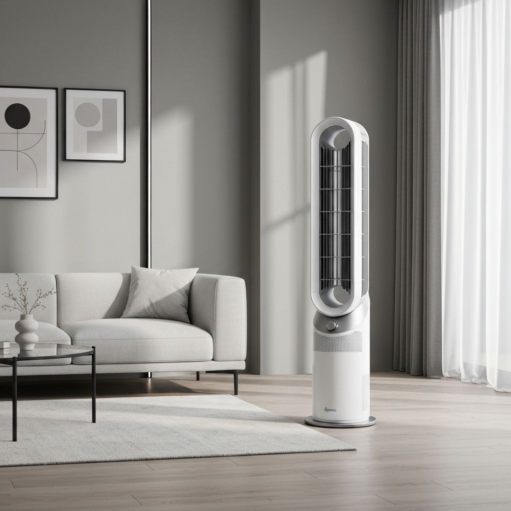 Ventilador de torre silencioso Casa Activa en una sala moderna
